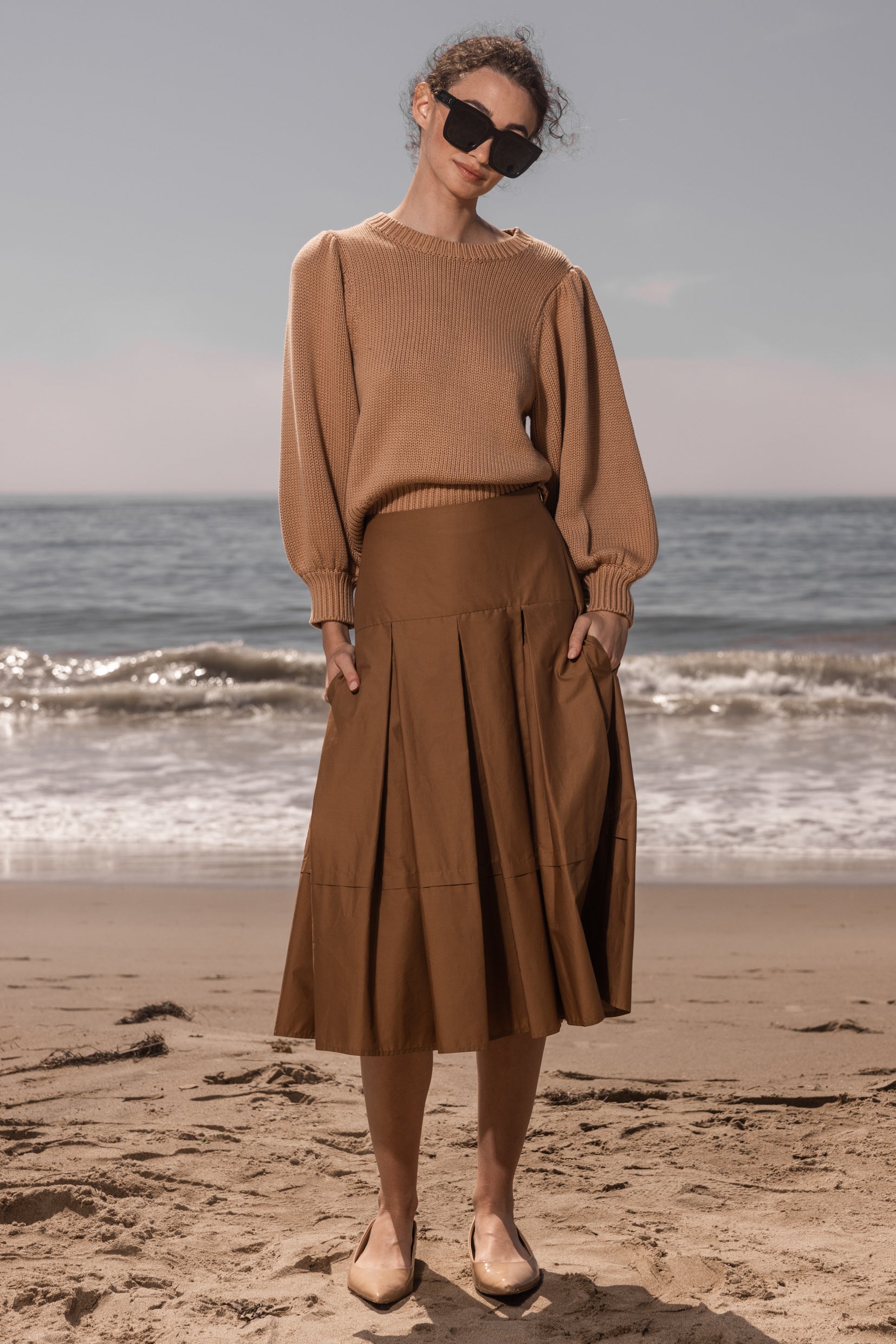 DUCHESS SWEATER - SAND - Heidi Merrick