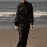 Verse Top - Noir Tissue Linen - Heidi Merrick