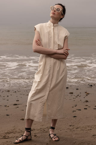 Camille Dress - Ivory Silk & Hemp