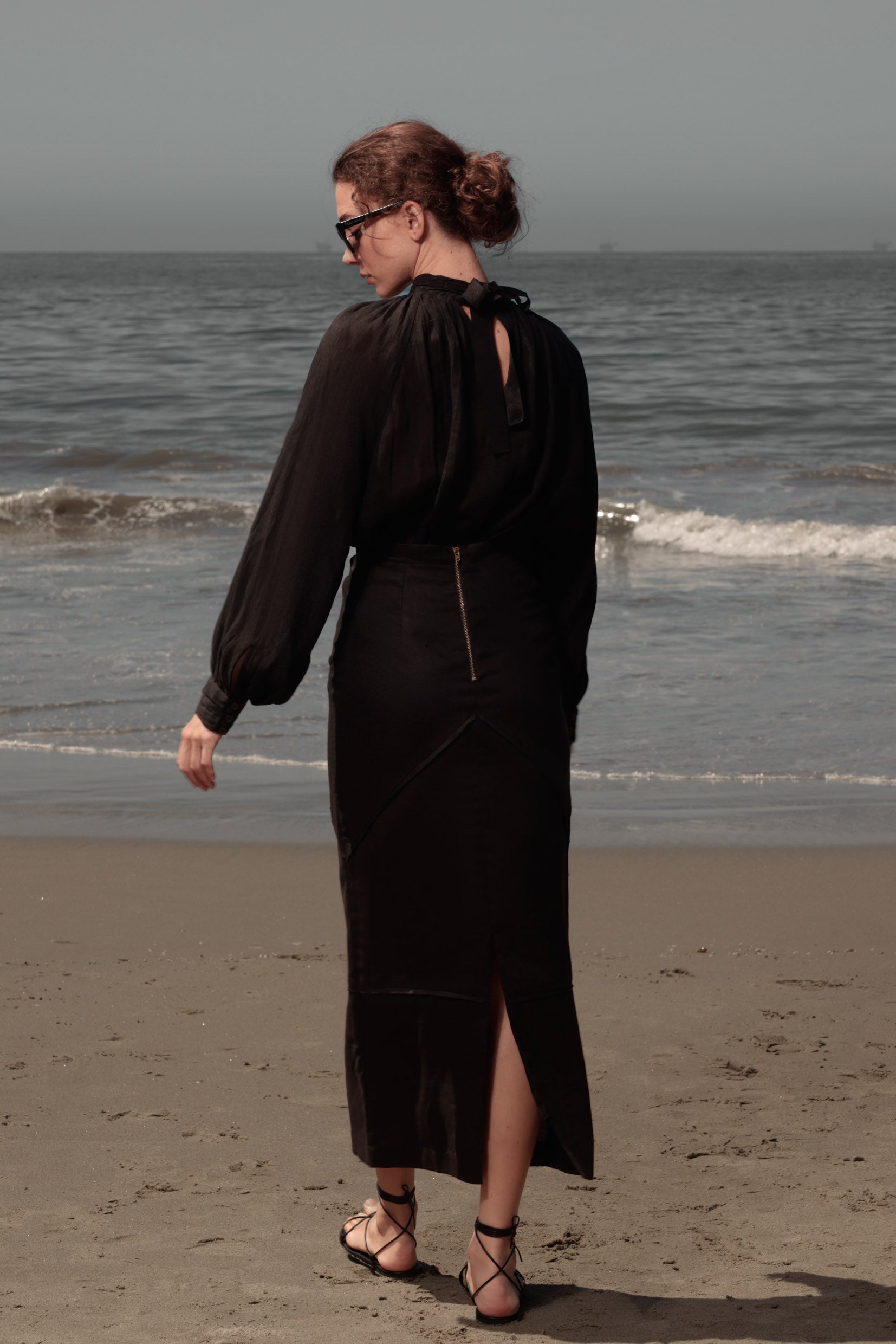 Verse Top - Noir Tissue Linen - Heidi Merrick