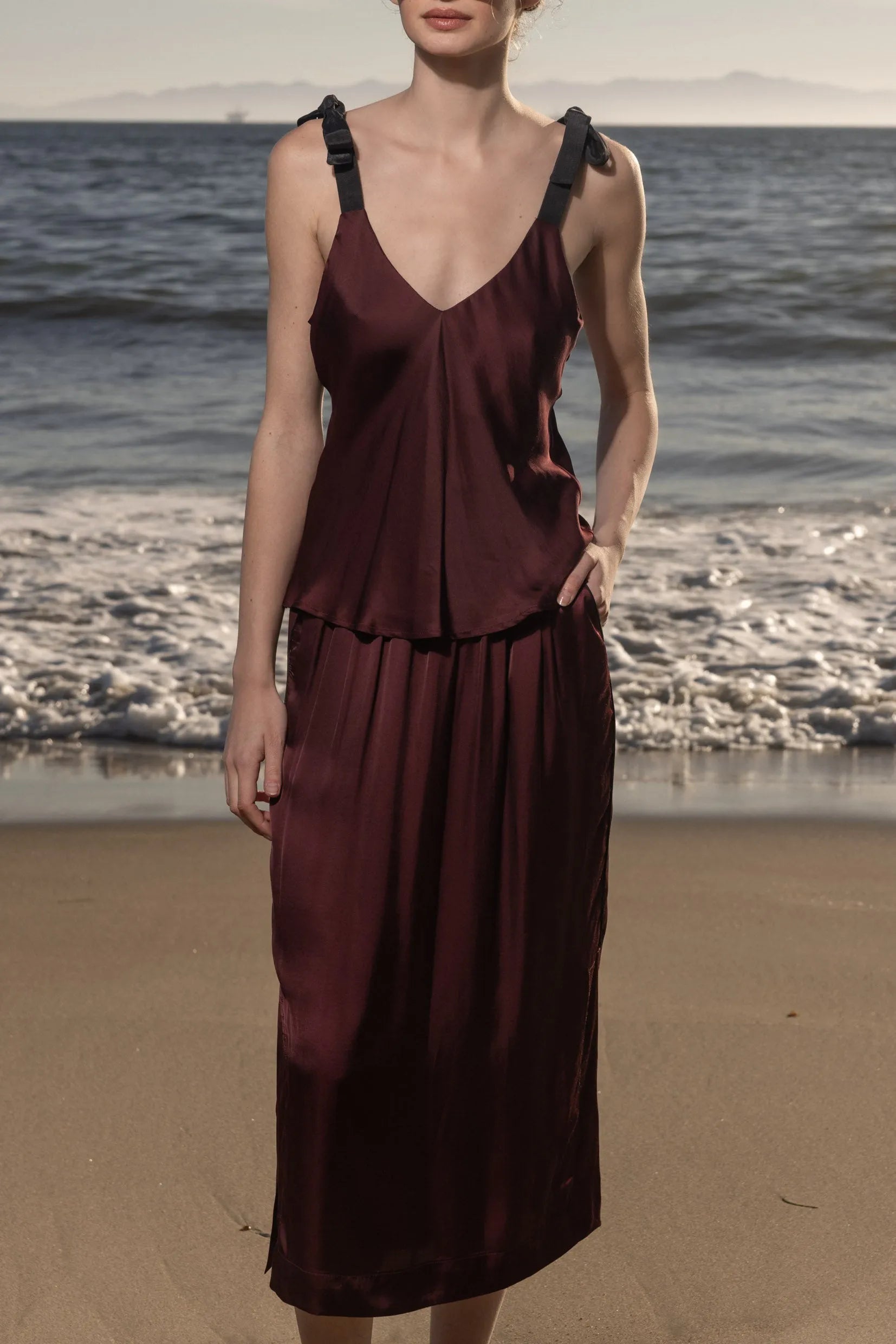 Maeve Skirt - Burgundy - Heidi Merrick