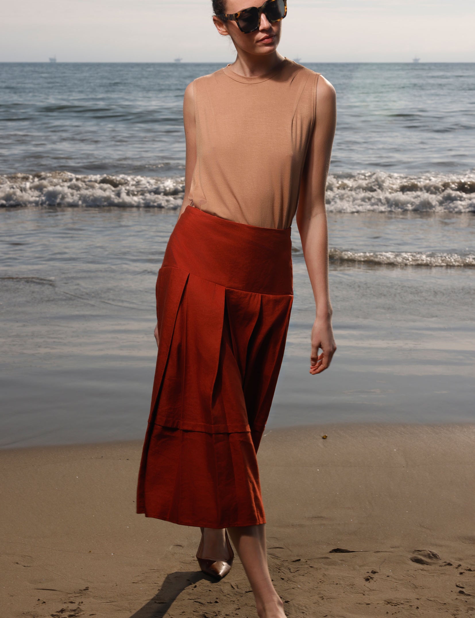 Contessa Skirt - Sienna Silk & Hemp - Heidi Merrick