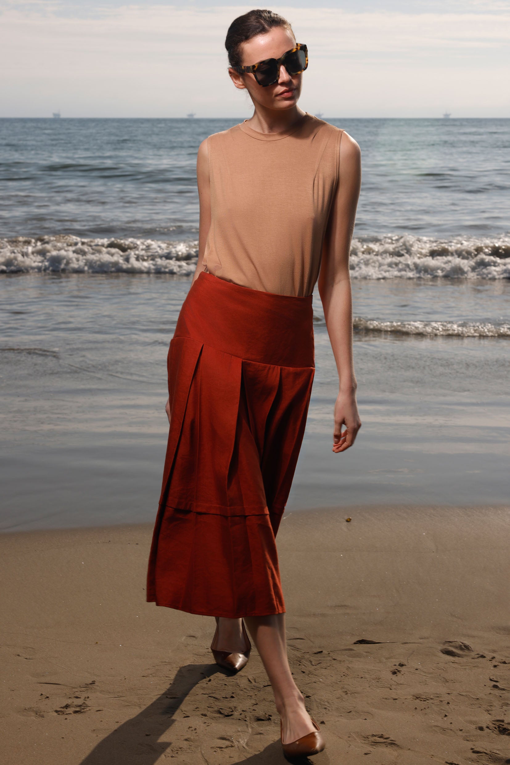 Contessa Skirt - Sienna Silk & Hemp - Heidi Merrick