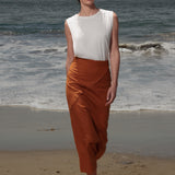 Geometry Skirt - Golden Brown Silk Noil