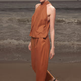 Baptiste Pant - Golden Brown Silk Noil - Heidi Merrick