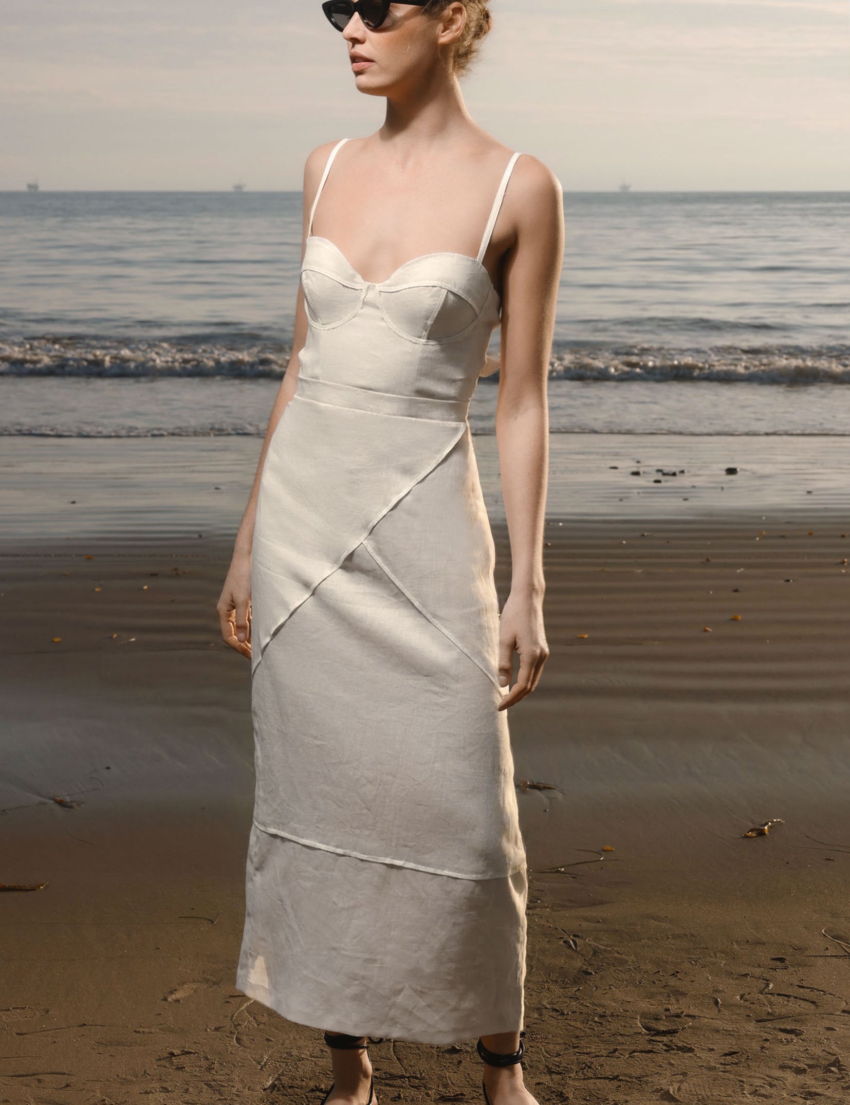 Gia Dress - Ivory Linen - Heidi Merrick
