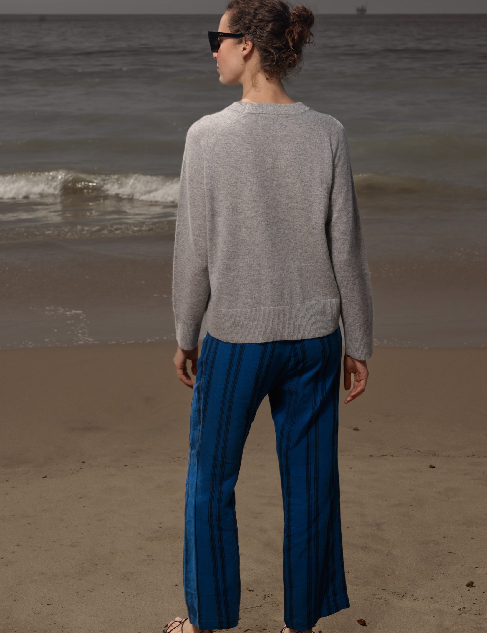 Serge Pant - Blue Moroccan Stripe - Heidi Merrick