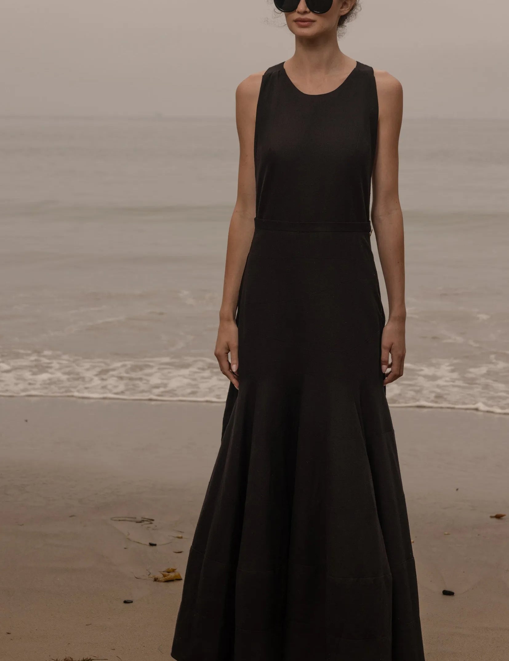 Windsor Gown - Noir Silk Noil - Heidi Merrick