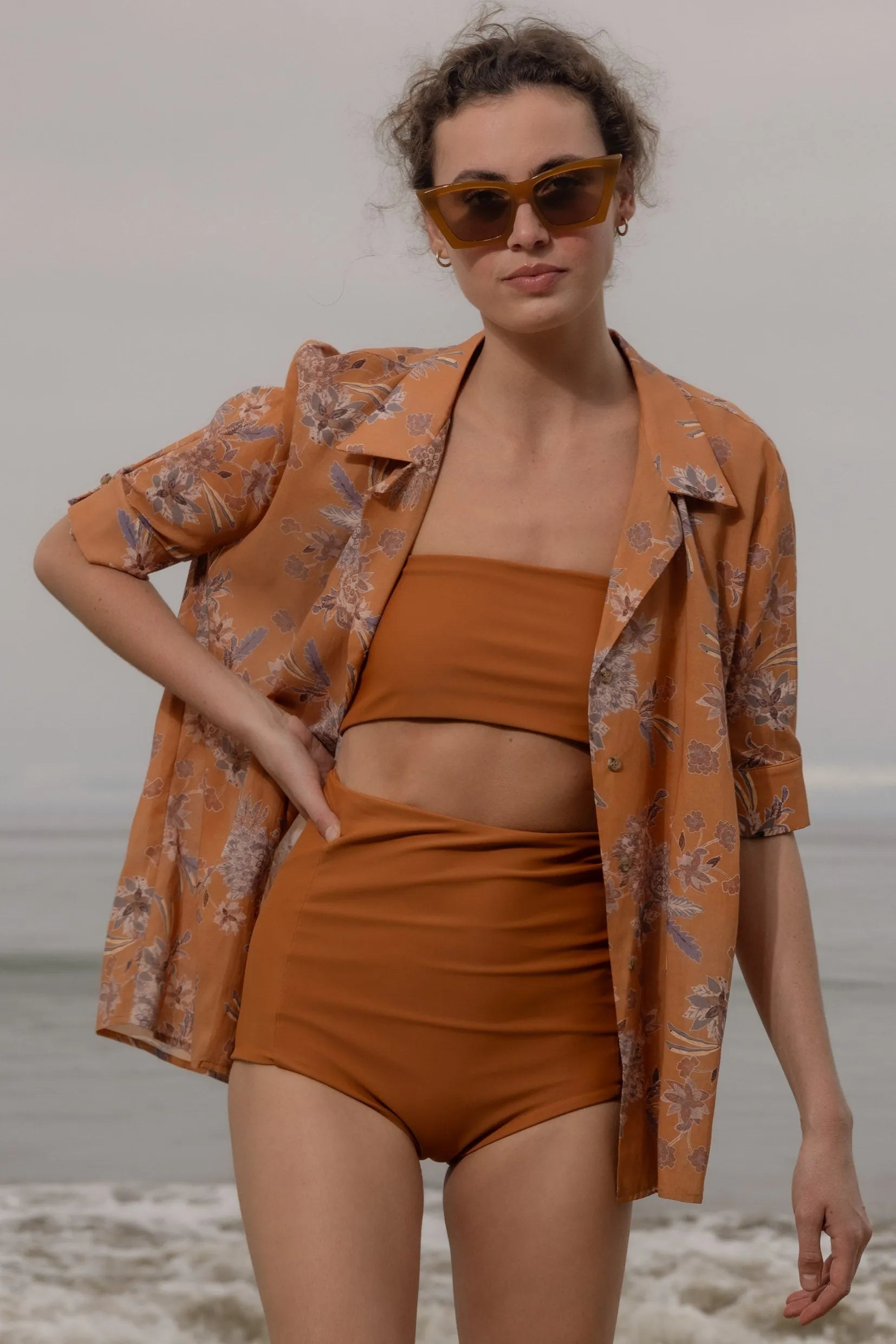 Bali Shirt - Orange Batik - Heidi Merrick