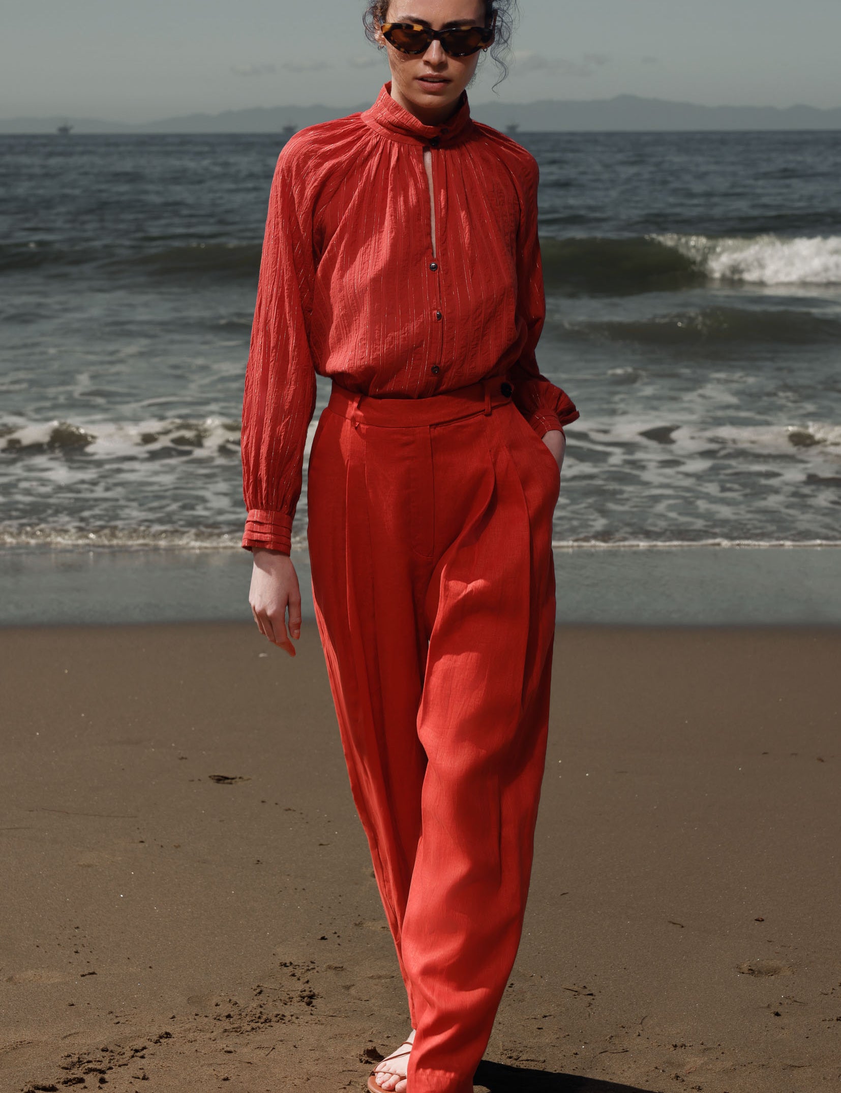 Stallion Top - Cotton Lurex Gauze - Heidi Merrick