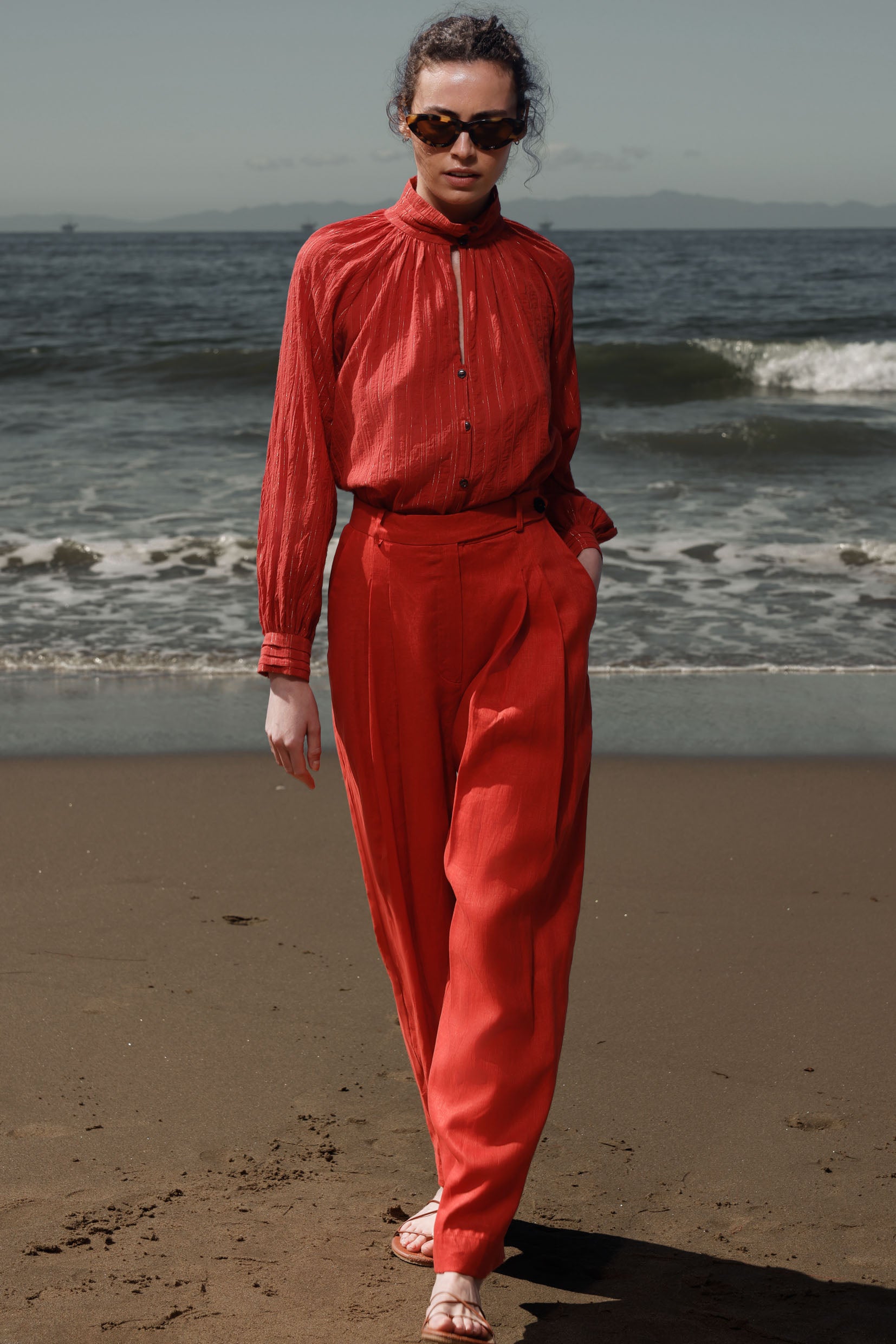Stallion Top - Cotton Lurex Gauze - Heidi Merrick