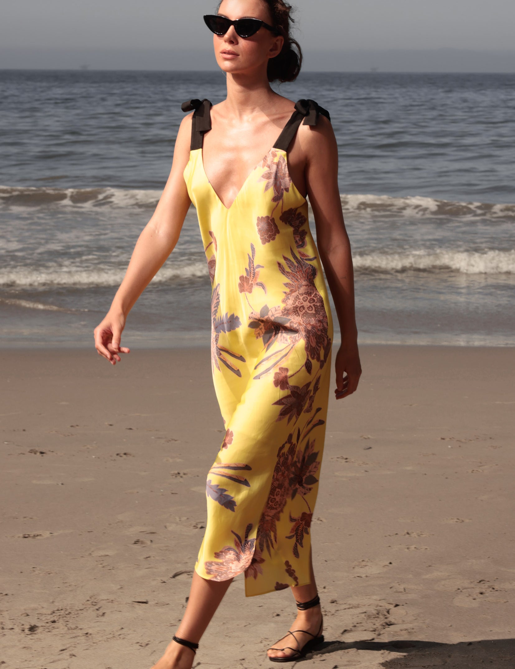 Marion Slip Dress - Yellow Batik