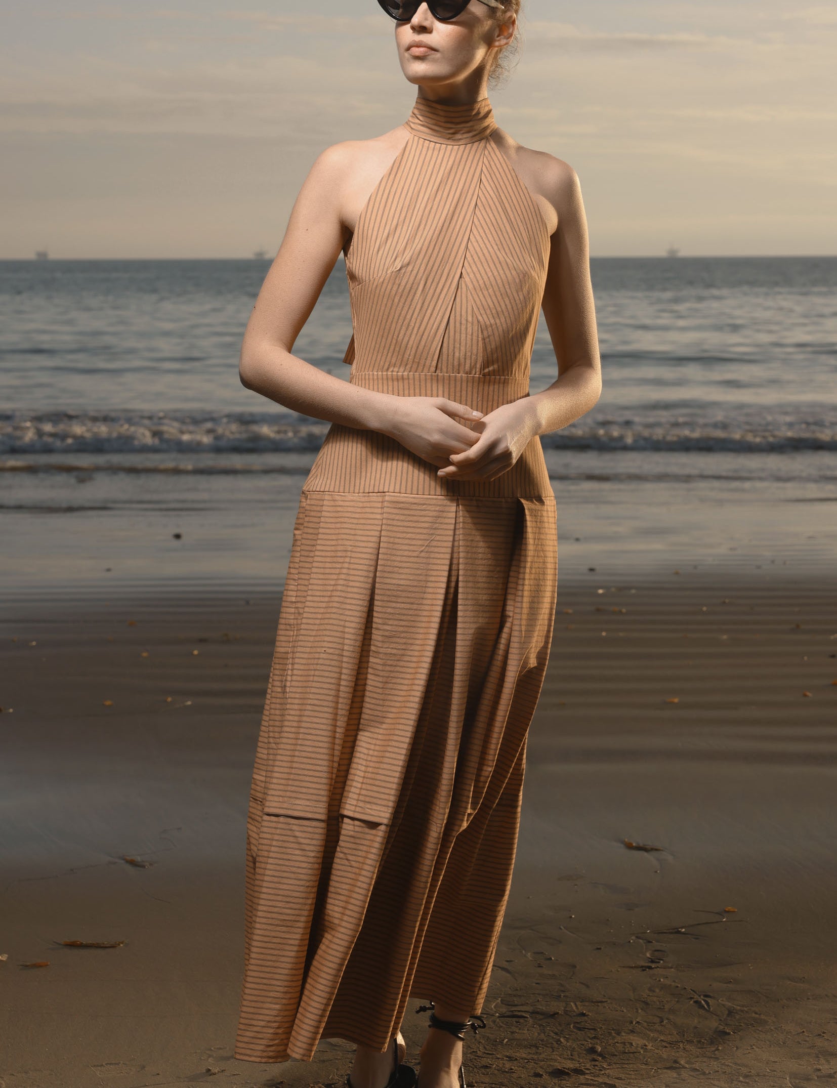 Nysa Dress - Ticking Stripe - Heidi Merrick