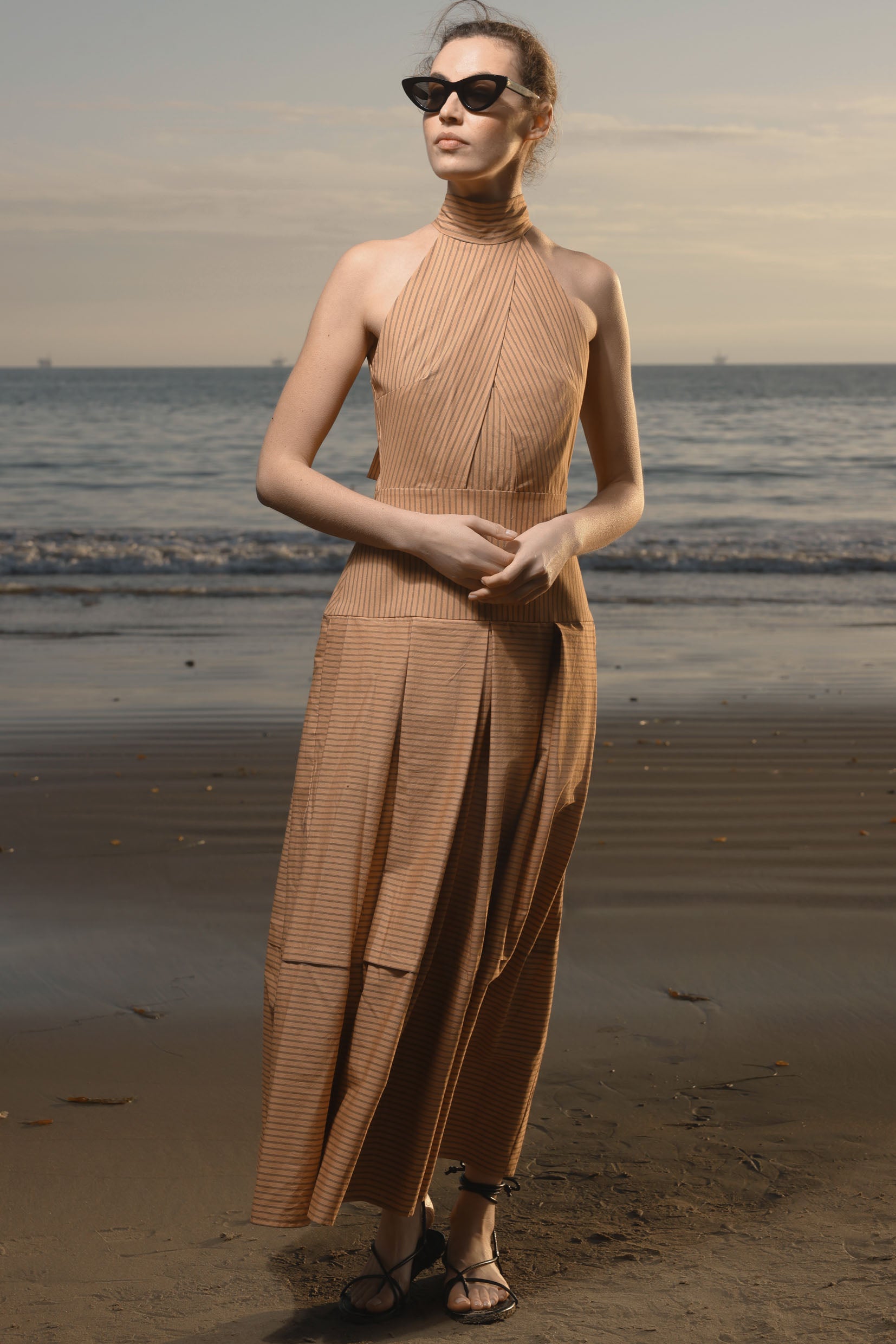 Nysa Dress - Ticking Stripe - Heidi Merrick