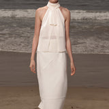 Geometry Skirt - Ivory Silk Noil - Heidi Merrick