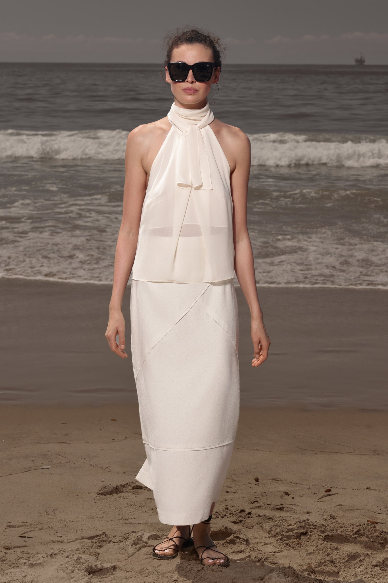Geometry Skirt - Ivory Silk Noil - Heidi Merrick