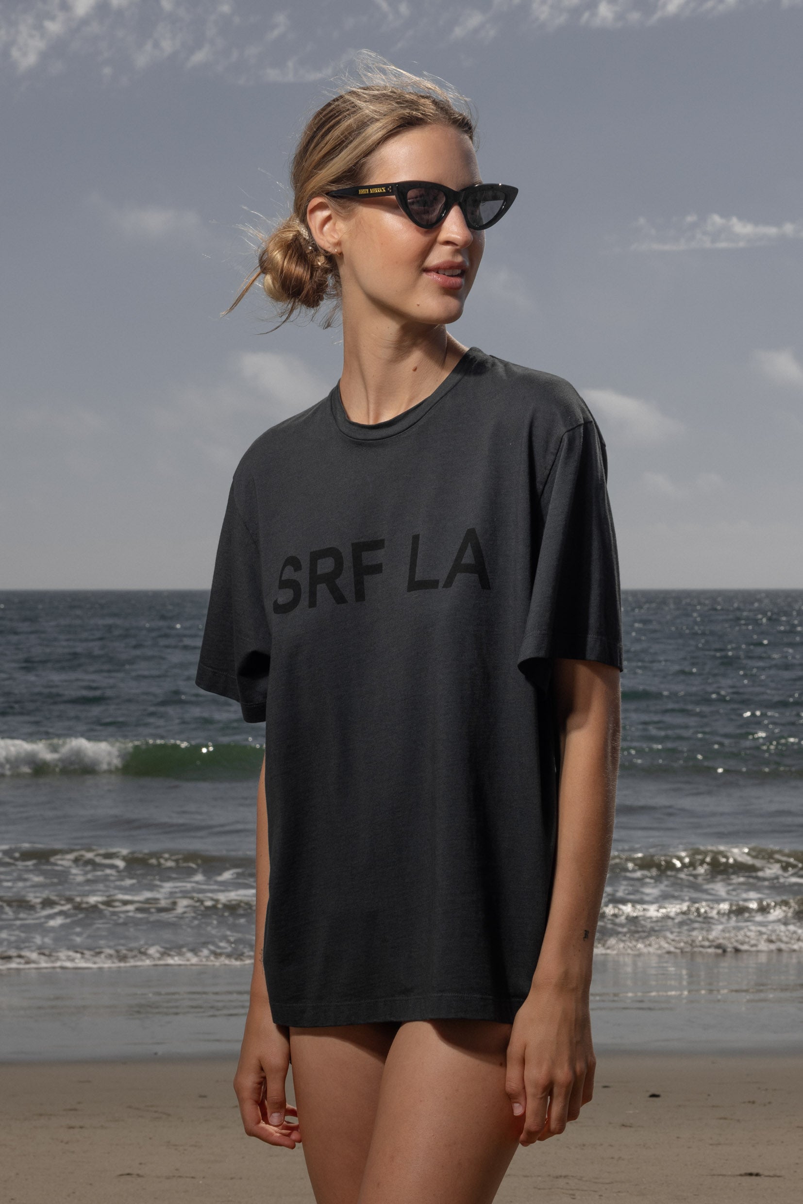 SRF LA Classic Tee - Black on Washed Black - Heidi Merrick