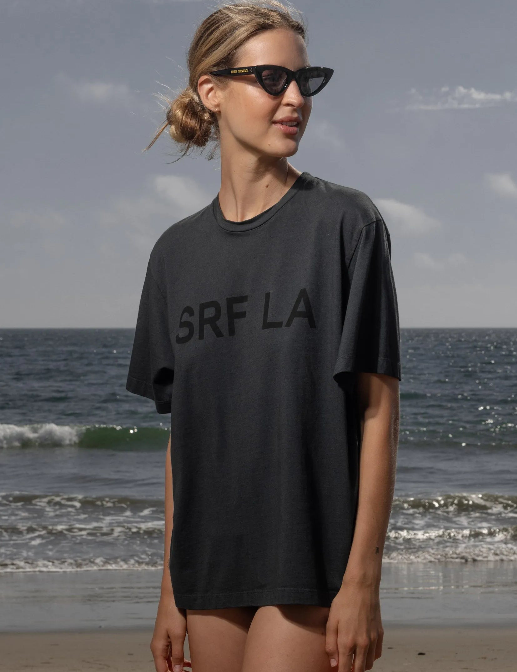 SRF LA Classic Tee - Black on Washed Black - Heidi Merrick