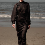 Verse Top - Noir Tissue Linen - Heidi Merrick
