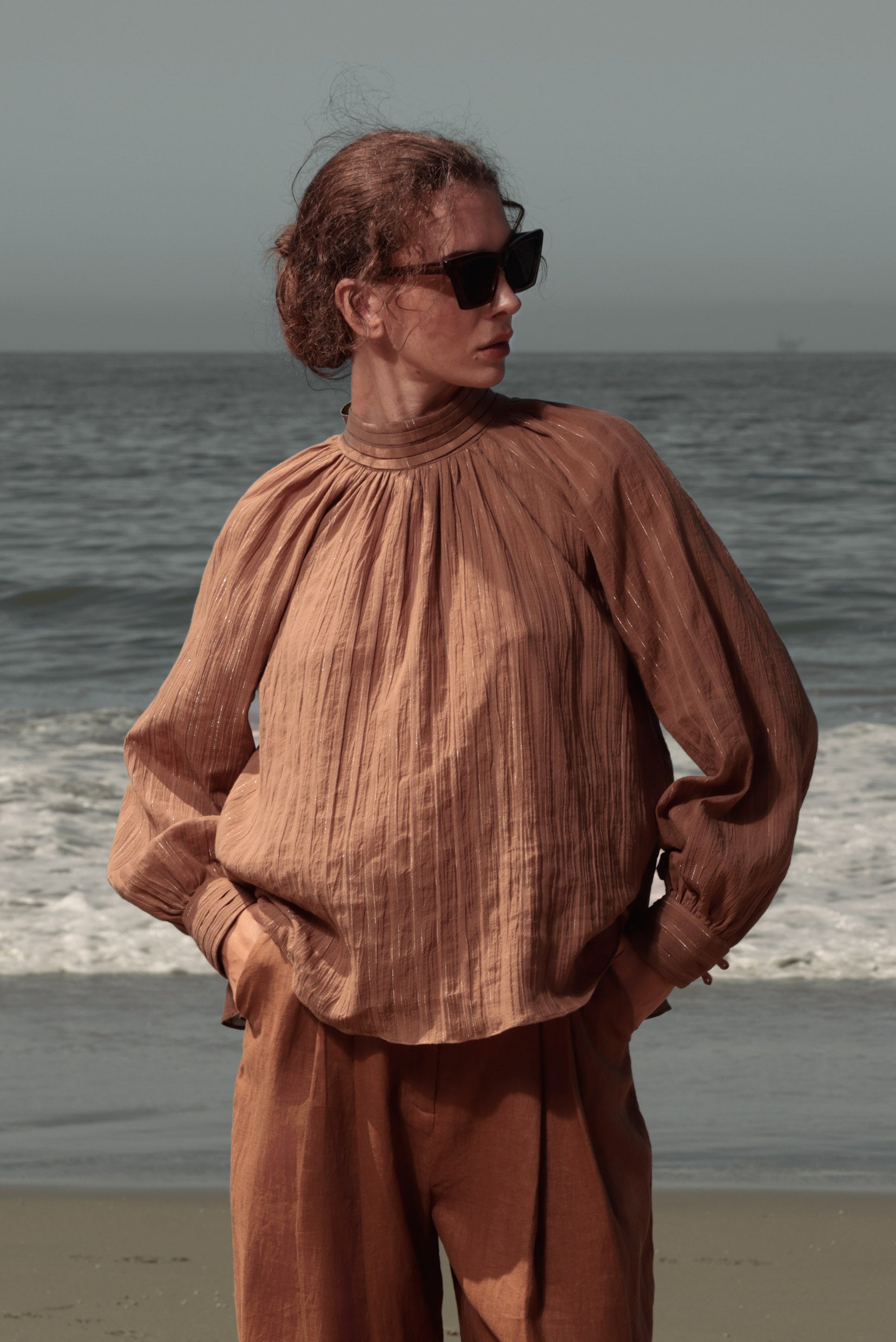 Verse Top - Sabel Lurex Gauze - Heidi Merrick