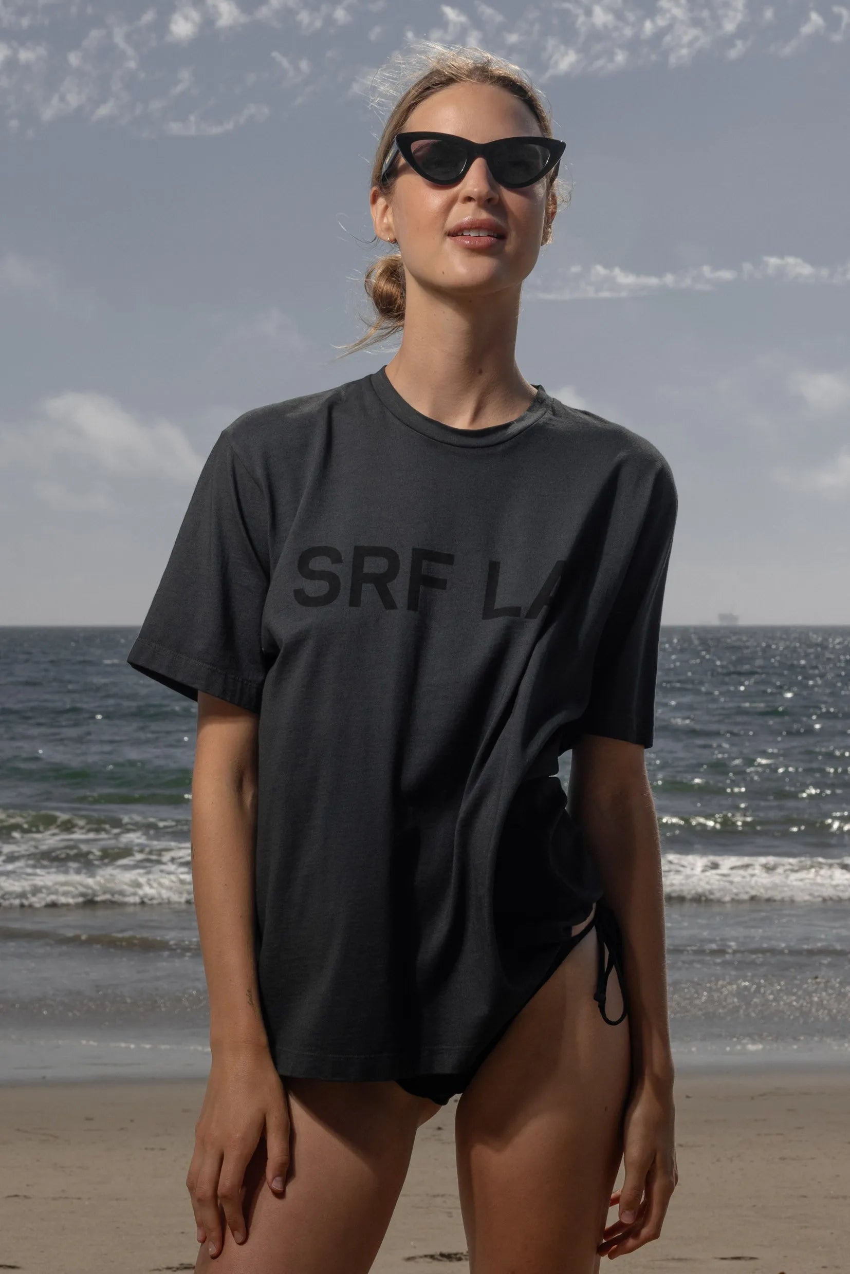 SRF LA Classic Tee - Black on Washed Black - Heidi Merrick