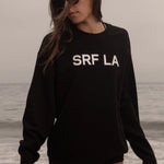 SRF LA Unisex Crewneck - White on Black - Heidi Merrick