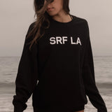 SRF LA Unisex Crewneck - White on Black - Heidi Merrick