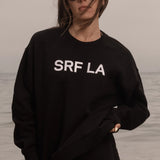 SRF LA Unisex Crewneck - White on Black - Heidi Merrick