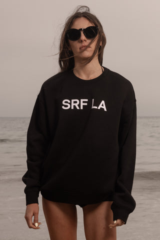 SRF LA Crewneck - White on Black