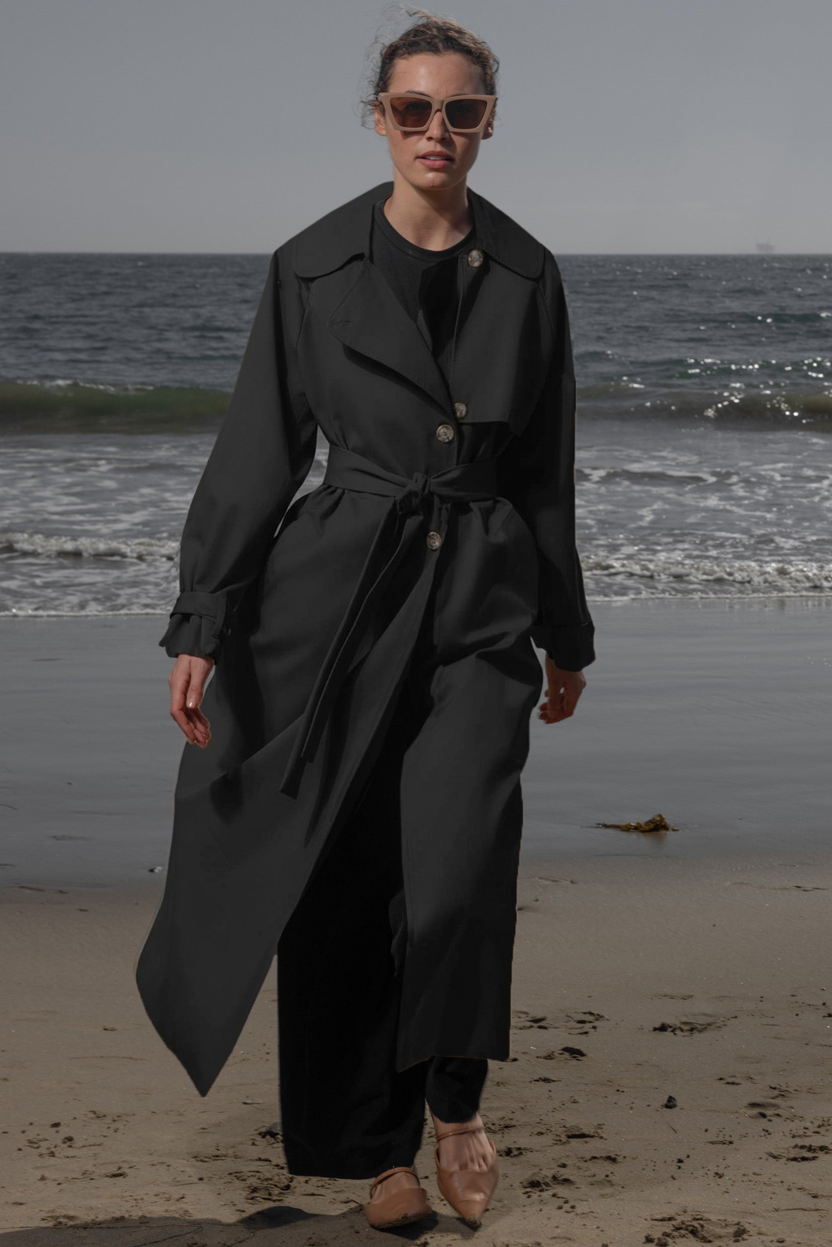 Fog Coat - Black Trench - Heidi Merrick