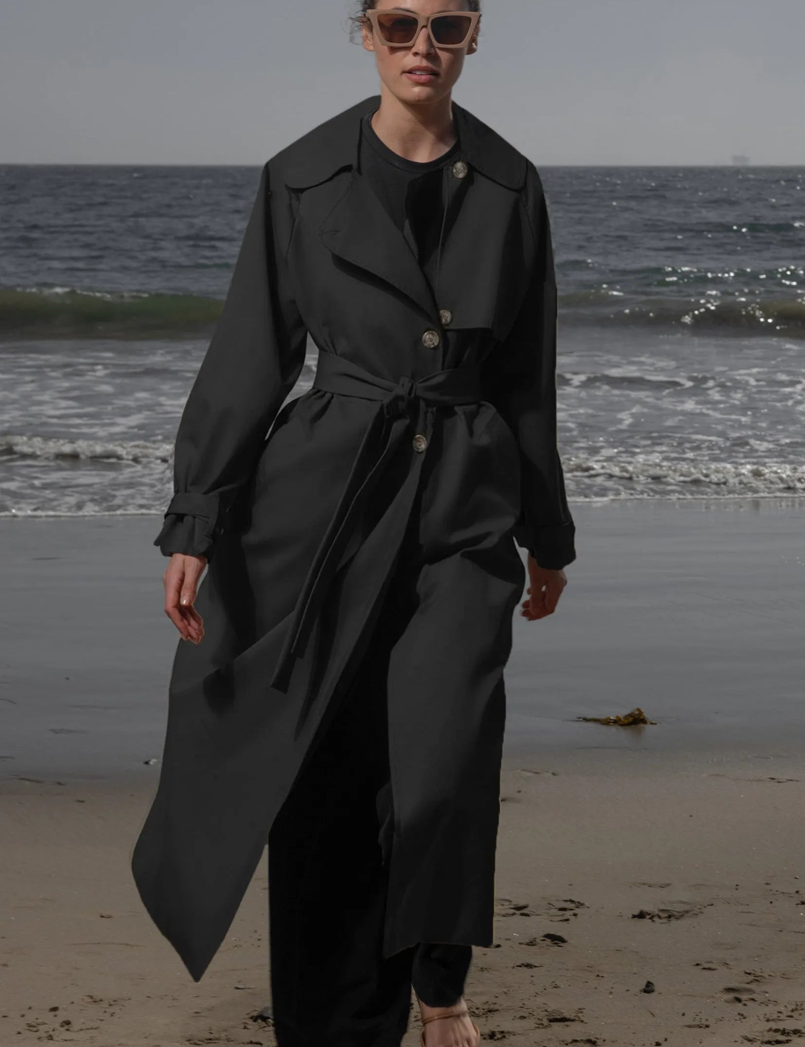 Fog Coat - Black Trench - Heidi Merrick