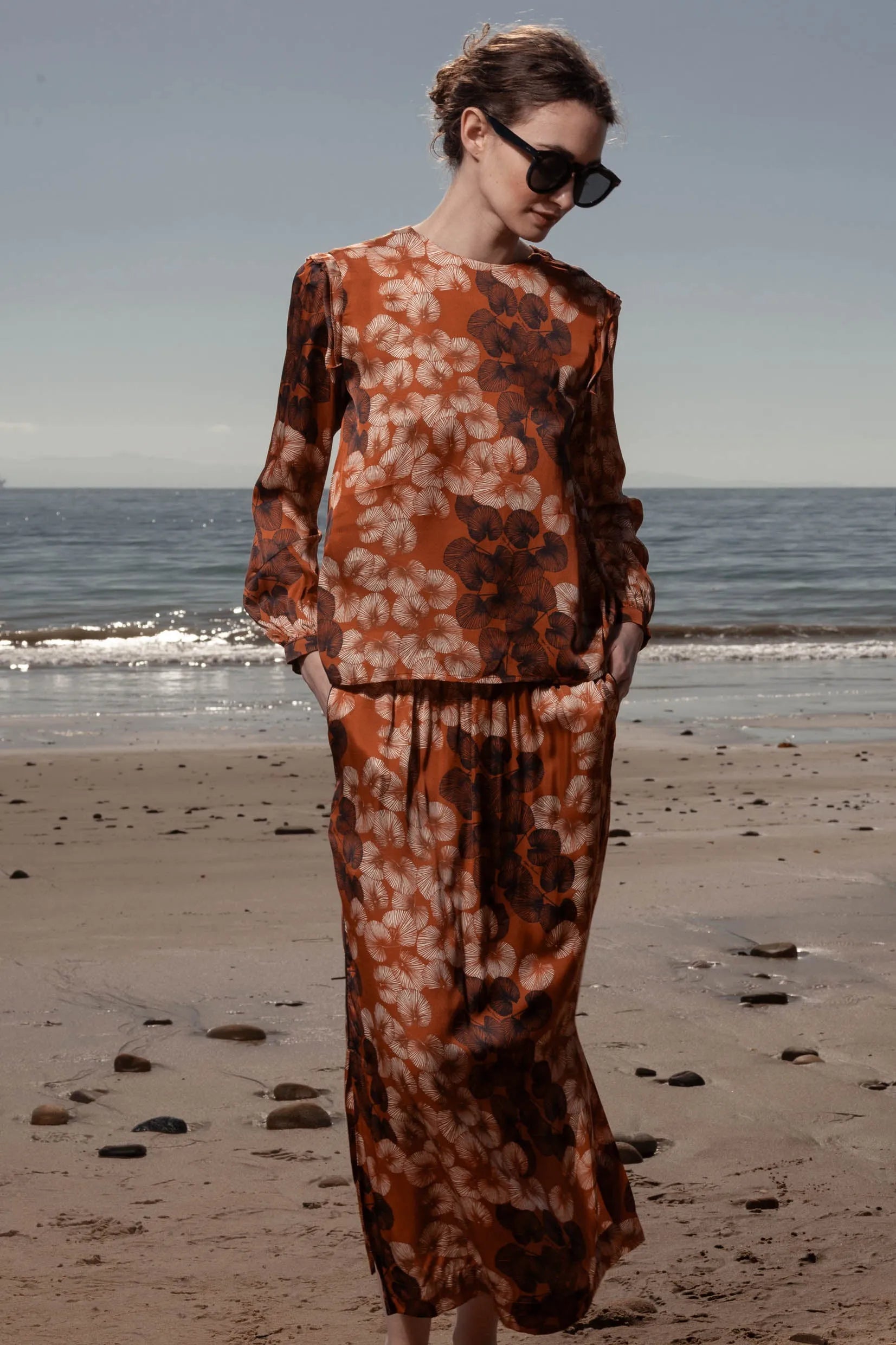 Maeve Skirt - Chalked Palm - Heidi Merrick