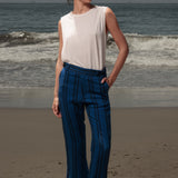 Serge Pant - Blue Moroccan Stripe - Heidi Merrick
