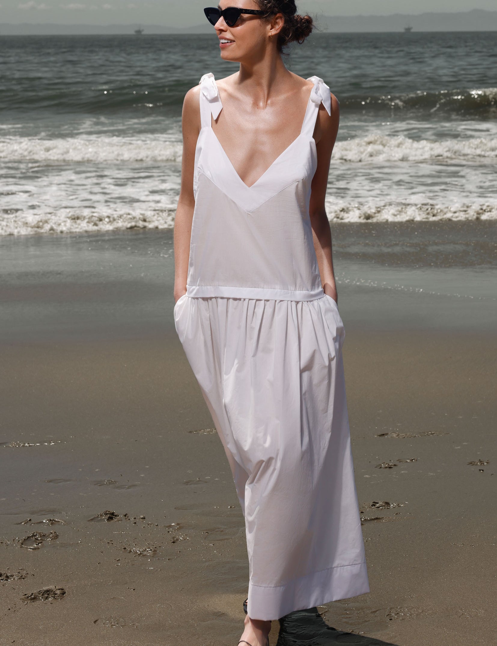 Ballerine Dress - White Shirting - Heidi Merrick