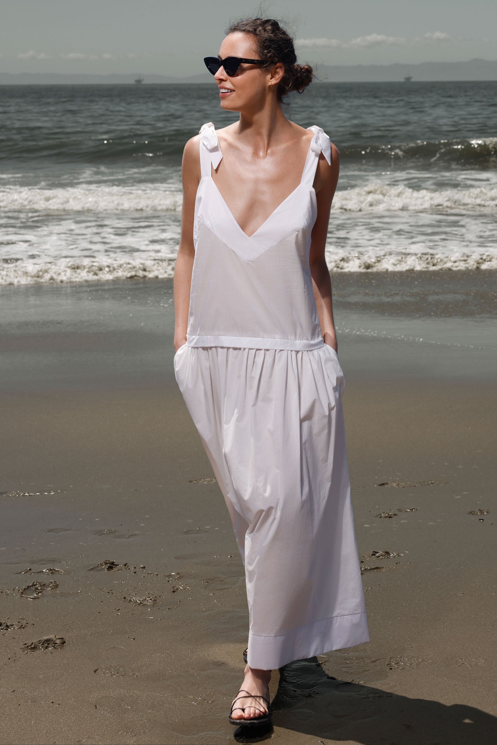 Ballerine Dress - White Shirting - Heidi Merrick