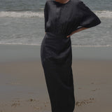 Fauna Dress - Black Linen - Heidi Merrick