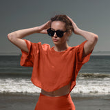 Mojave Top - Vermilion Tissue Linen - Heidi Merrick