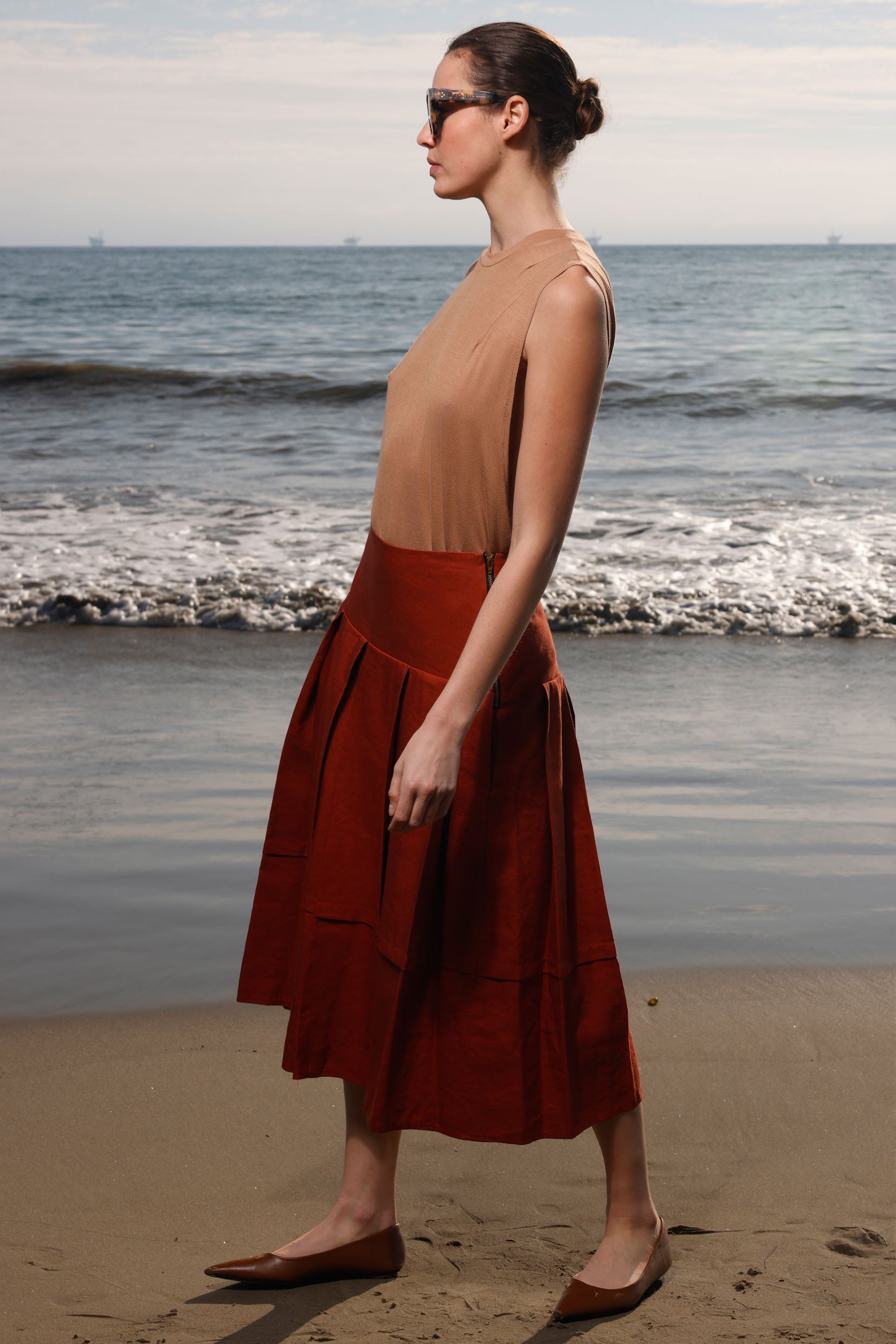 Contessa Skirt - Sienna Silk & Hemp - Heidi Merrick