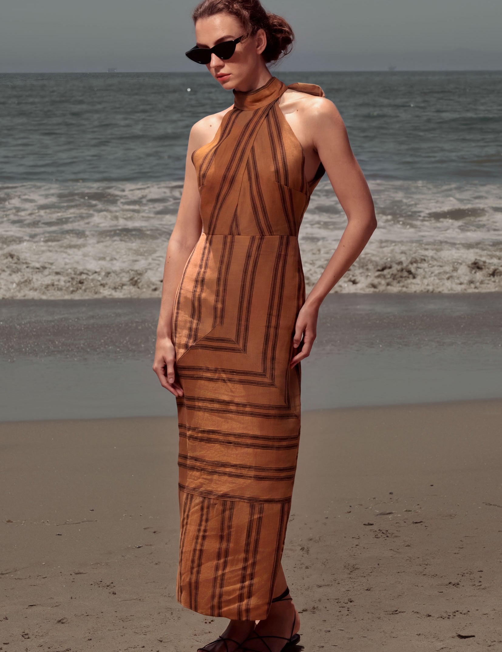 Aurora Dress - Golden Moroccan Stripe - Heidi Merrick