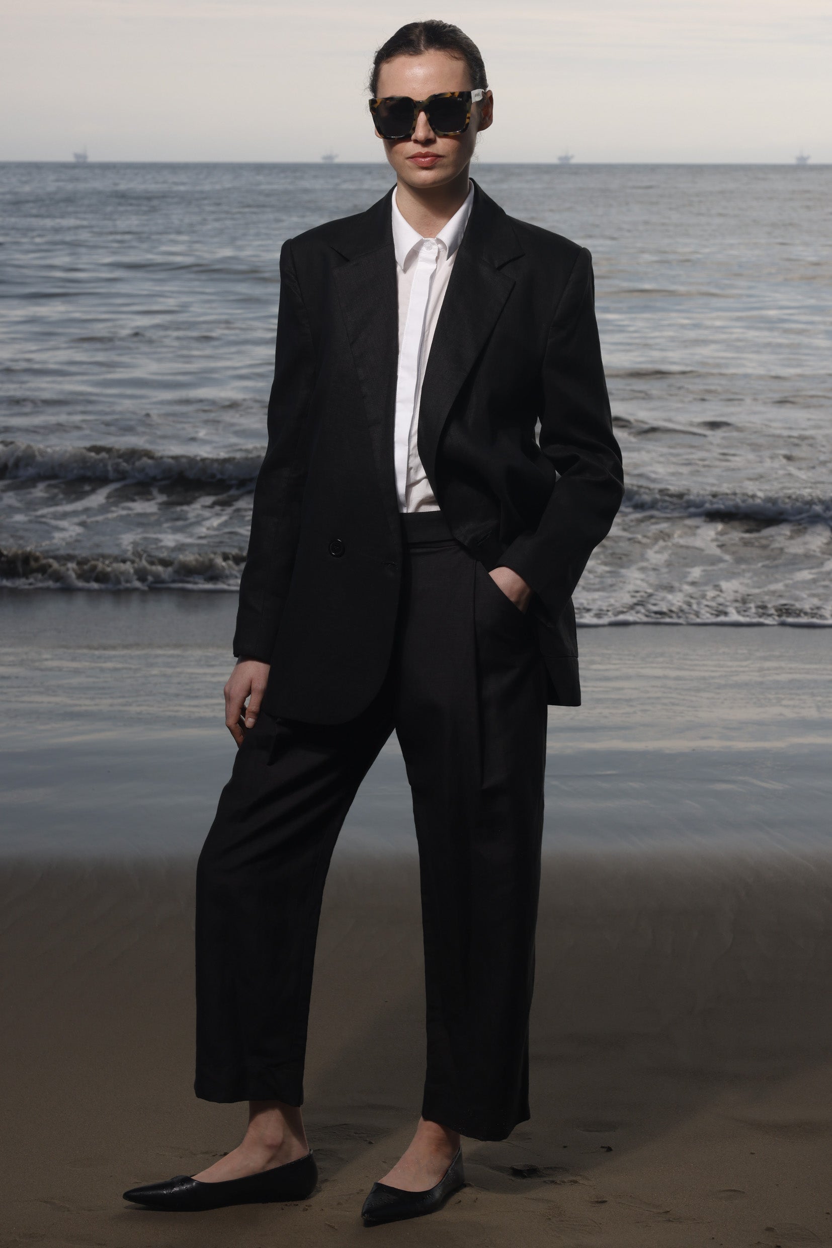 Baptise Pant - Black Linen - Heidi Merrick