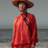 Verse Top - Vermilion Tissue Linen - Heidi Merrick