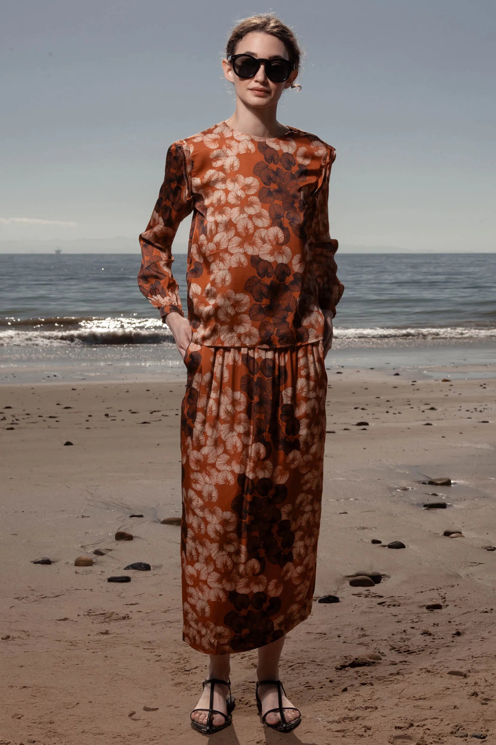 Maeve Skirt - Chalked Palm - Heidi Merrick