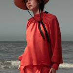 Verse Top - Vermilion Tissue Linen - Heidi Merrick