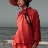 Verse Top - Vermilion Tissue Linen - Heidi Merrick
