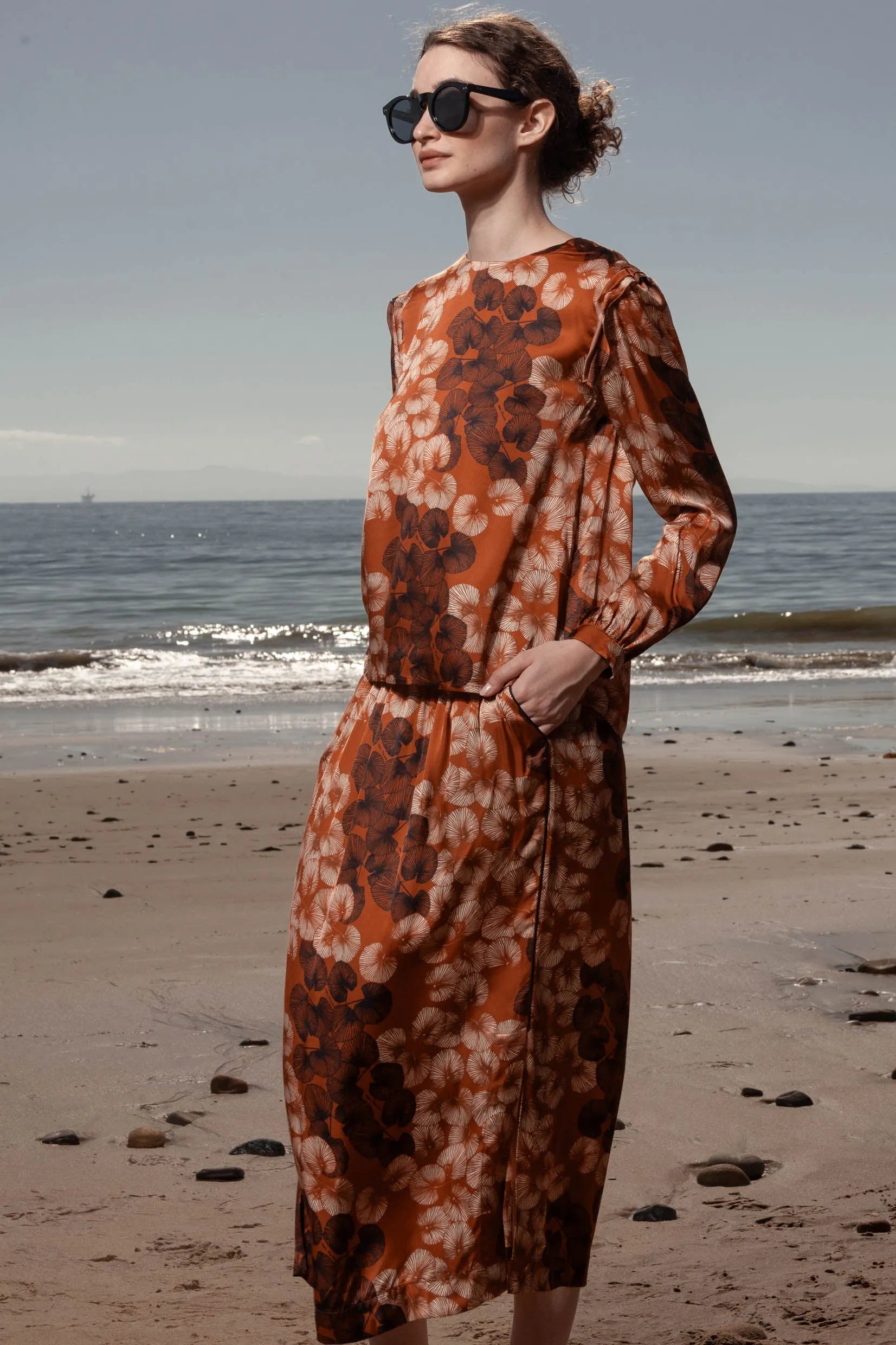 Maeve Skirt - Chalked Palm - Heidi Merrick