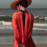 Verse Top - Vermilion Tissue Linen - Heidi Merrick