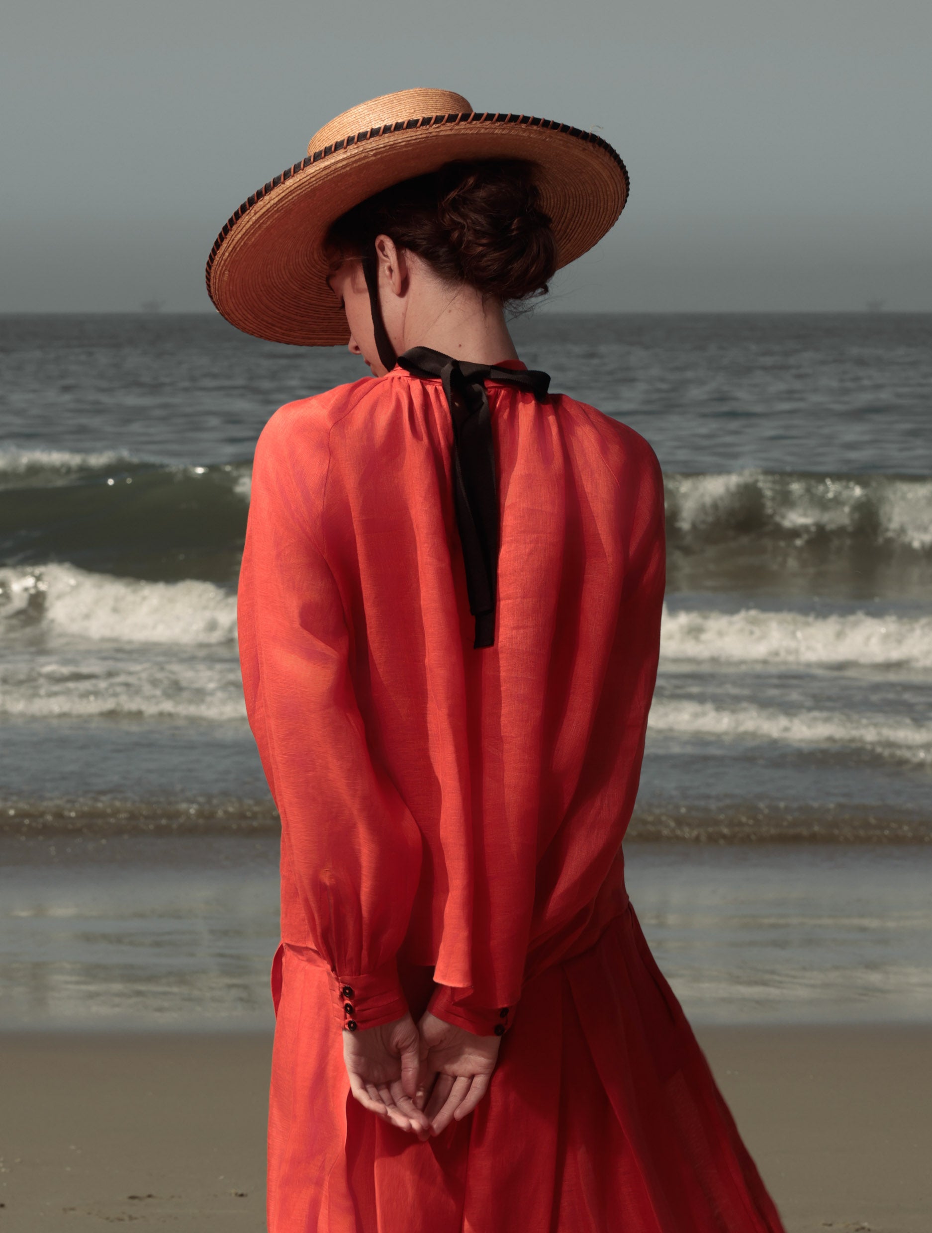 Verse Top - Vermilion Tissue Linen - Heidi Merrick