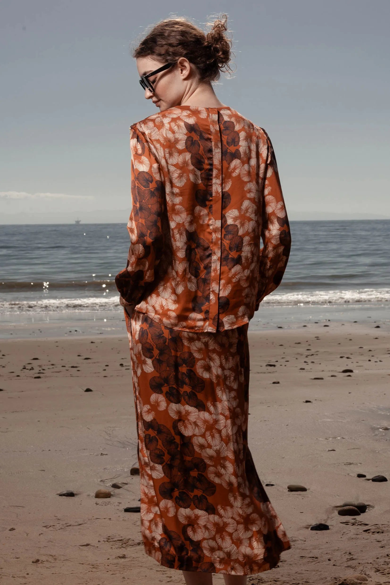 Maeve Skirt - Chalked Palm - Heidi Merrick