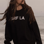 SRF LA Unisex Crewneck - White on Black - Heidi Merrick