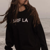 SRF LA Unisex Crewneck - White on Black - Heidi Merrick